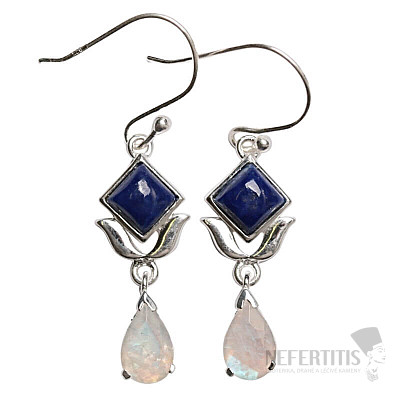 Designer-Ohrringe Lapislazuli Silber Ag 925 E254