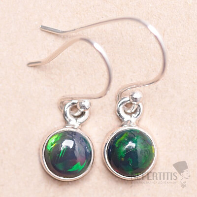 Äthiopische schwarze Opal Ohrringe Silber Ag 925 E26
