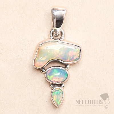 Opal Äthiopischer design Anhänger Silber Ag 925 LOT31