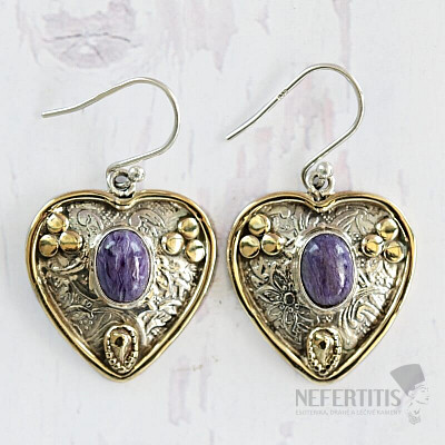 Charoite earrings silver Ag 925 26363