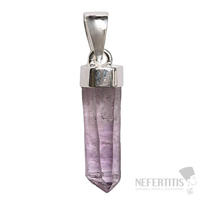 Designer pendant amethyst raw silver Ag 925 P270