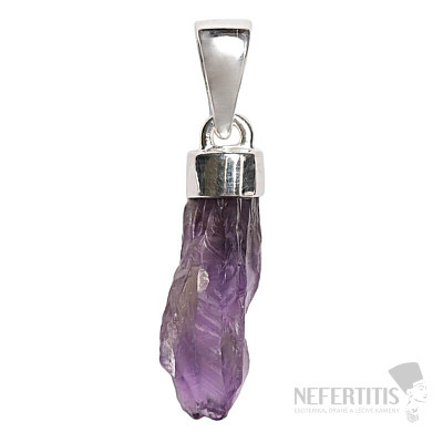 Designer pendant amethyst raw silver Ag 925 P274