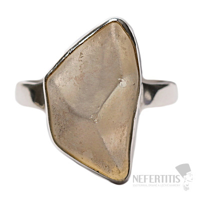 Líbyjské púštne sklo prsteň striebro Ag 925 R274