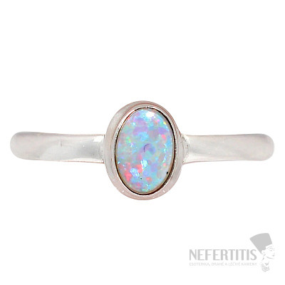 Opál austrálsky prsteň striebro Ag 925 R2789
