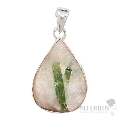 Grüner Turmalin in Kristallanhänger Silber Ag 925 P280