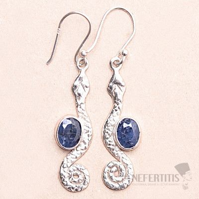 Indian sapphire (modified) earrings silver Ag 925 28013