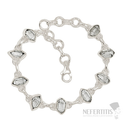Herkimer diamond bracelet silver Ag 925 B281