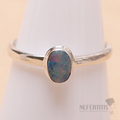 Opál austrálsky prsteň striebro Ag 925 R2811