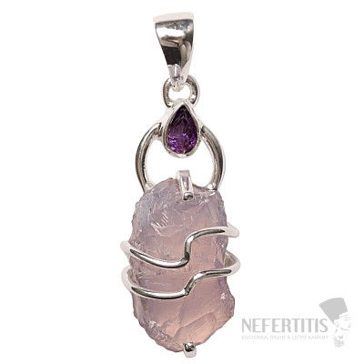 Designer pendant amethyst lavender silver Ag 925 P283