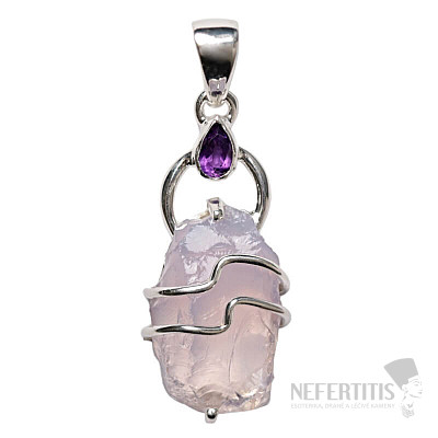 Designer pendant amethyst lavender silver Ag 925 P286