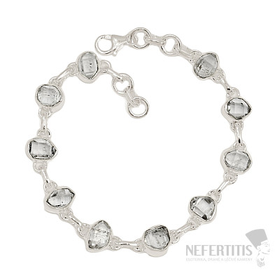 Herkimer diamant náramok striebro Ag 925 B286