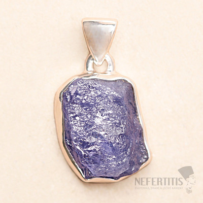 Tanzanite raw pendant silver Ag 925 LOT286