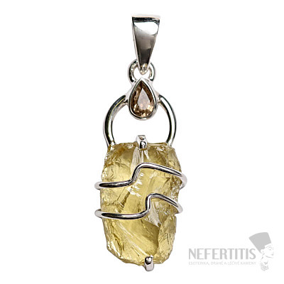 Designer pendant with Lemon topaz silver Ag 925 P288