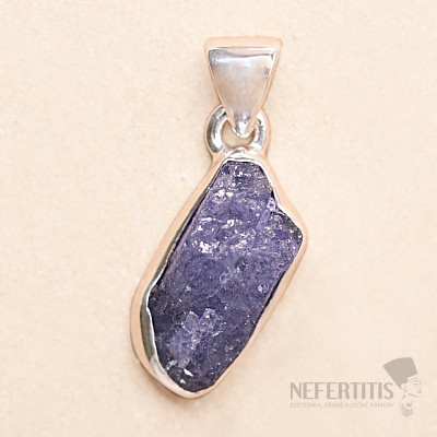 Tanzanite raw pendant silver Ag 925 LOT289