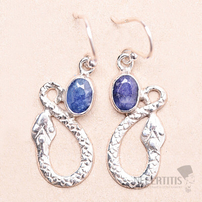 Indian sapphire (modified) earrings silver Ag 925 28992