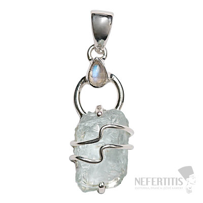 Dizajnový prívesok akvamarín striebro Ag 925 P290