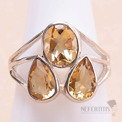 Citrine cut ring silver Ag 925 KO290