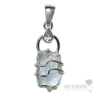 Designer pendant aquamarine silver Ag 925 P291