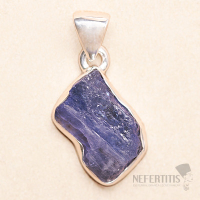 Tanzanite raw pendant silver Ag 925 LOT291