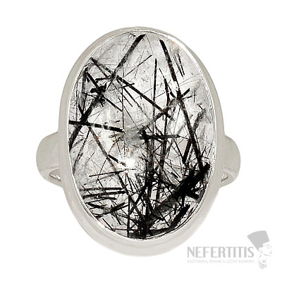 Tourmaline in crystal ring silver Ag 925 R2910