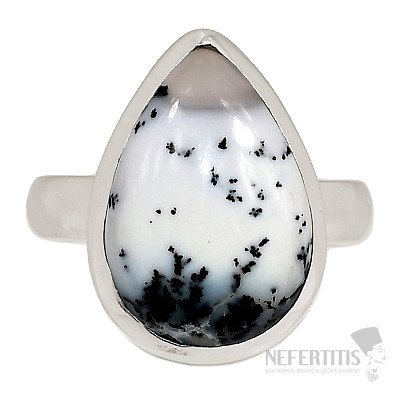 Opál dendritický prsteň striebro Ag 925 R2914