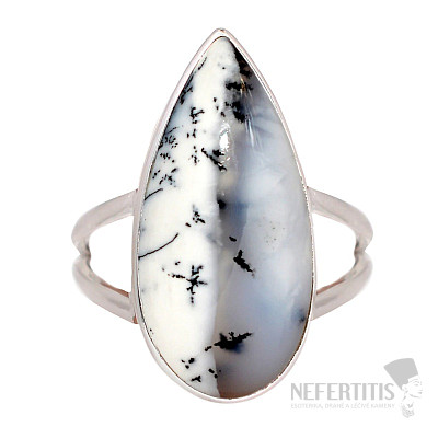 Opál dendritický prsteň striebro Ag 925 R2945