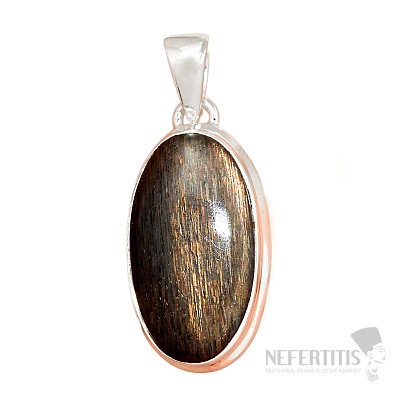 Sunstone black pendant silver Ag 925 P295