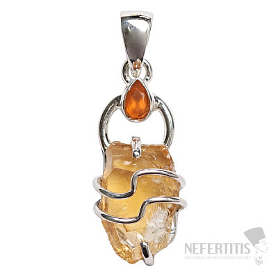 Designer-Anhänger Citrin Silber Ag 925 P297