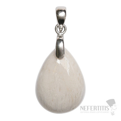 Anhänger aus weißem Scolecit, Silber Ag 925 Nr. 3
