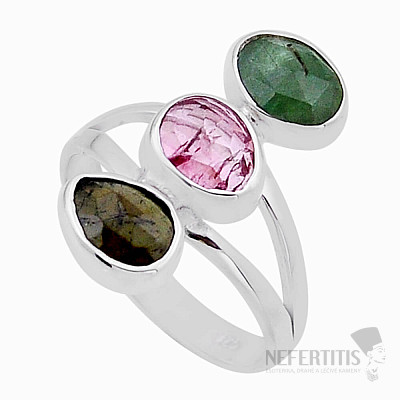 Tourmaline multicolor ring silver Ag 925 51203