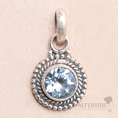 Topaz modrý přívěsek stříbro Ag 925 MIX3