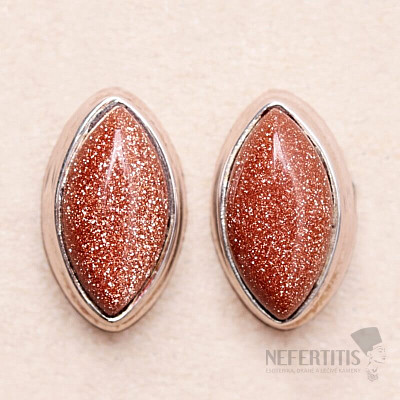 Aventurine sun earrings silver Ag 925 E30