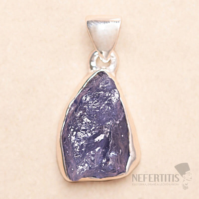 Tanzanit surový přívěsek stříbro Ag 925 LOT301