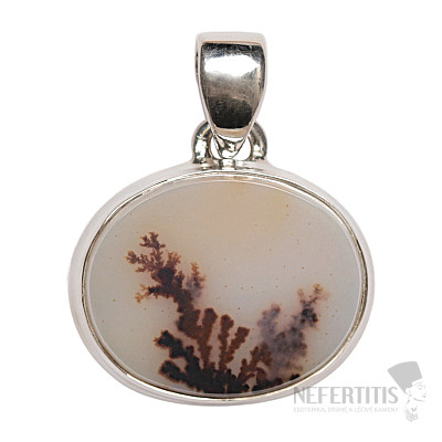 Agate dendritic pendant silver Ag 925 P3010