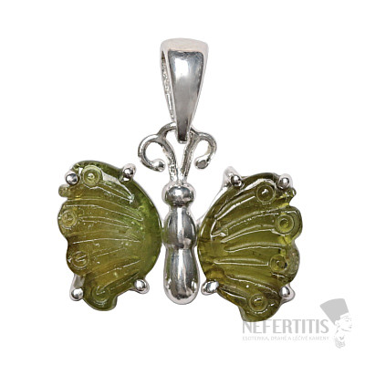 Turmalín motýľ prívesok striebro Ag 925 P304