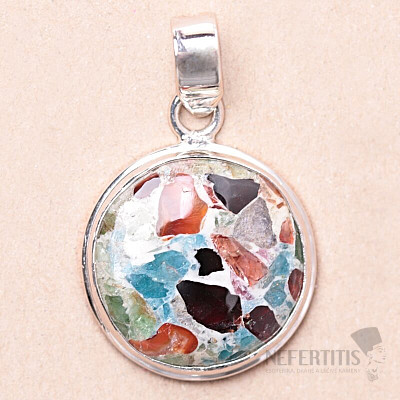 Turmalin Multicolor Anhänger Silber Ag 925 30418