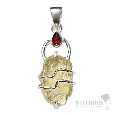 Designer pendant with Lemon topaz silver Ag 925 P305