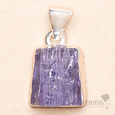 Tanzanite raw pendant silver Ag 925 LOT305