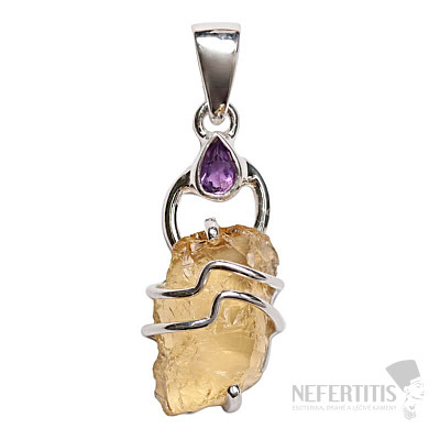Designer pendant citrine silver Ag 925 P308