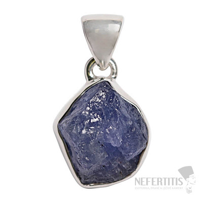 Tanzanit surový přívěsek stříbro Ag 925 LOT309