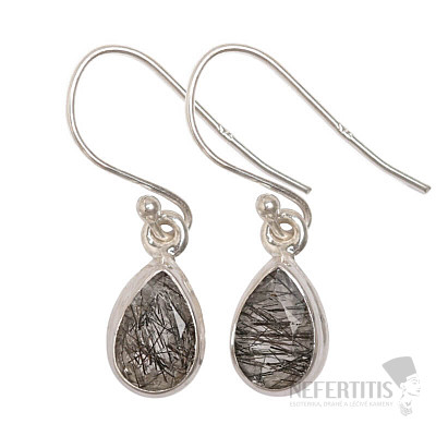 Tourmaline in crystal earrings silver Ag 925 E310