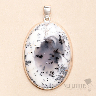 Opál dendritický přívěsek stříbro Ag 925 P3128