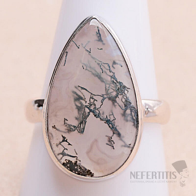 Agate moss ring silver Ag 925 31438