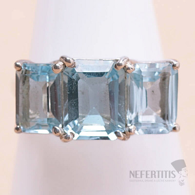 Topaz modrý prsteň striebro Ag 925 KO318