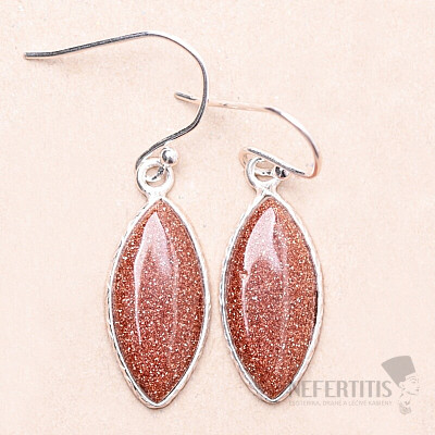 Aventurine sun earrings silver Ag 925 31805