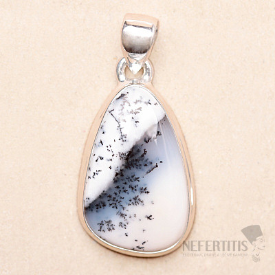 Opál dendritické prívesok striebro Ag 925 P3202