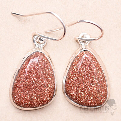 Aventurine sun earrings silver Ag 925 32174