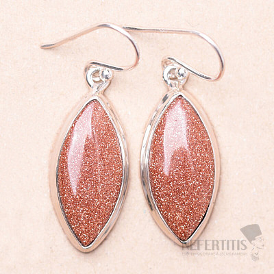 Aventurine sun earrings silver Ag 925 32195