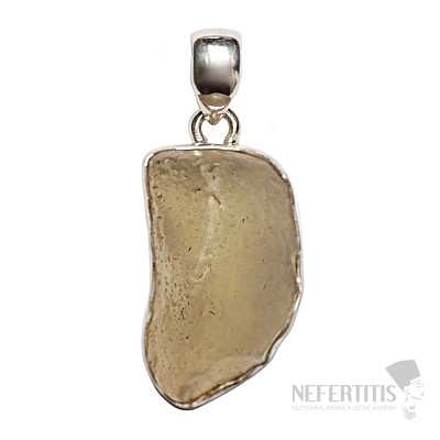 Líbyjské púštne sklo prívesok striebro Ag 925 B322