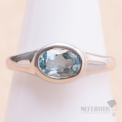 Topaz modrý prsteň striebro Ag 925 KO322